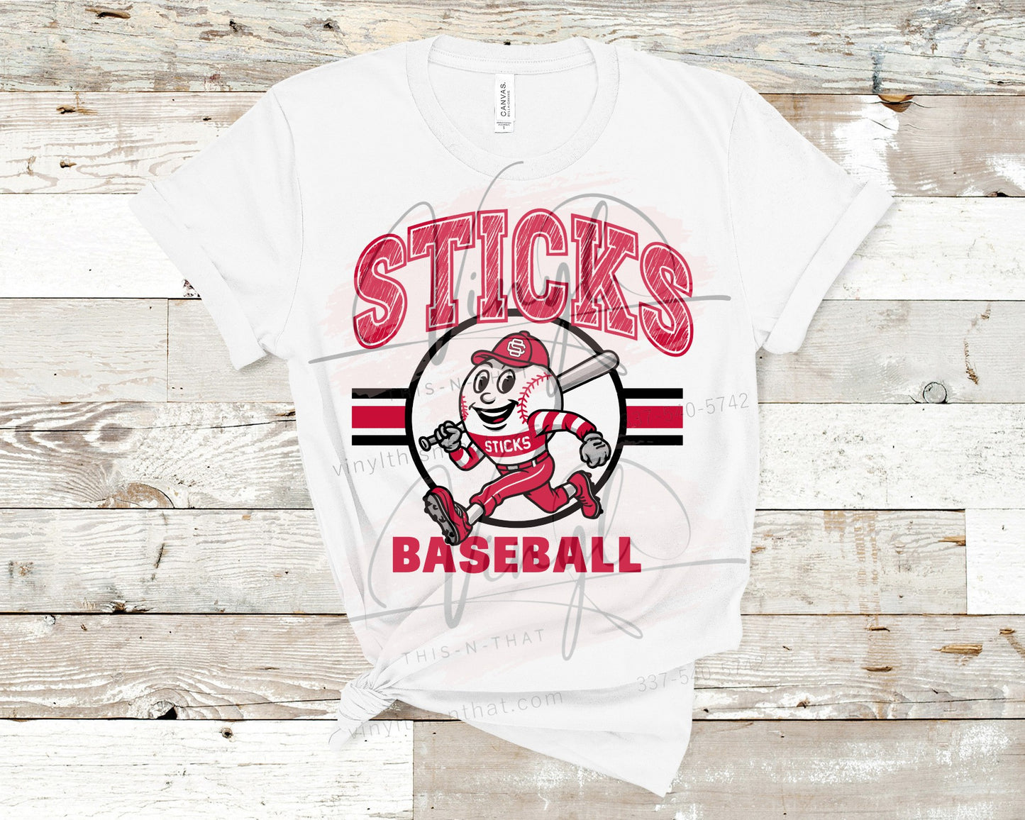 Sticks Baseball Retro Mascot