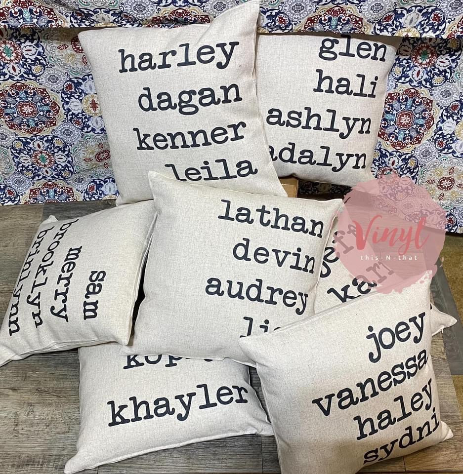 Family Names Throw Pillow