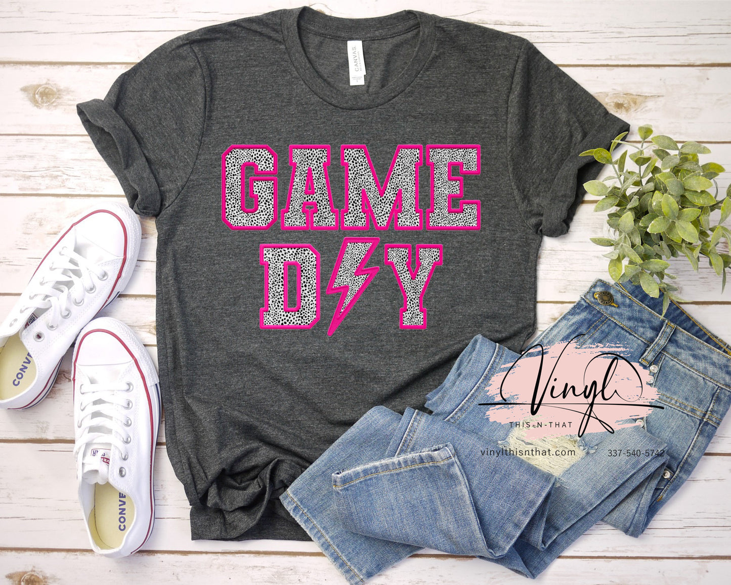 Game Day Neon outline tee