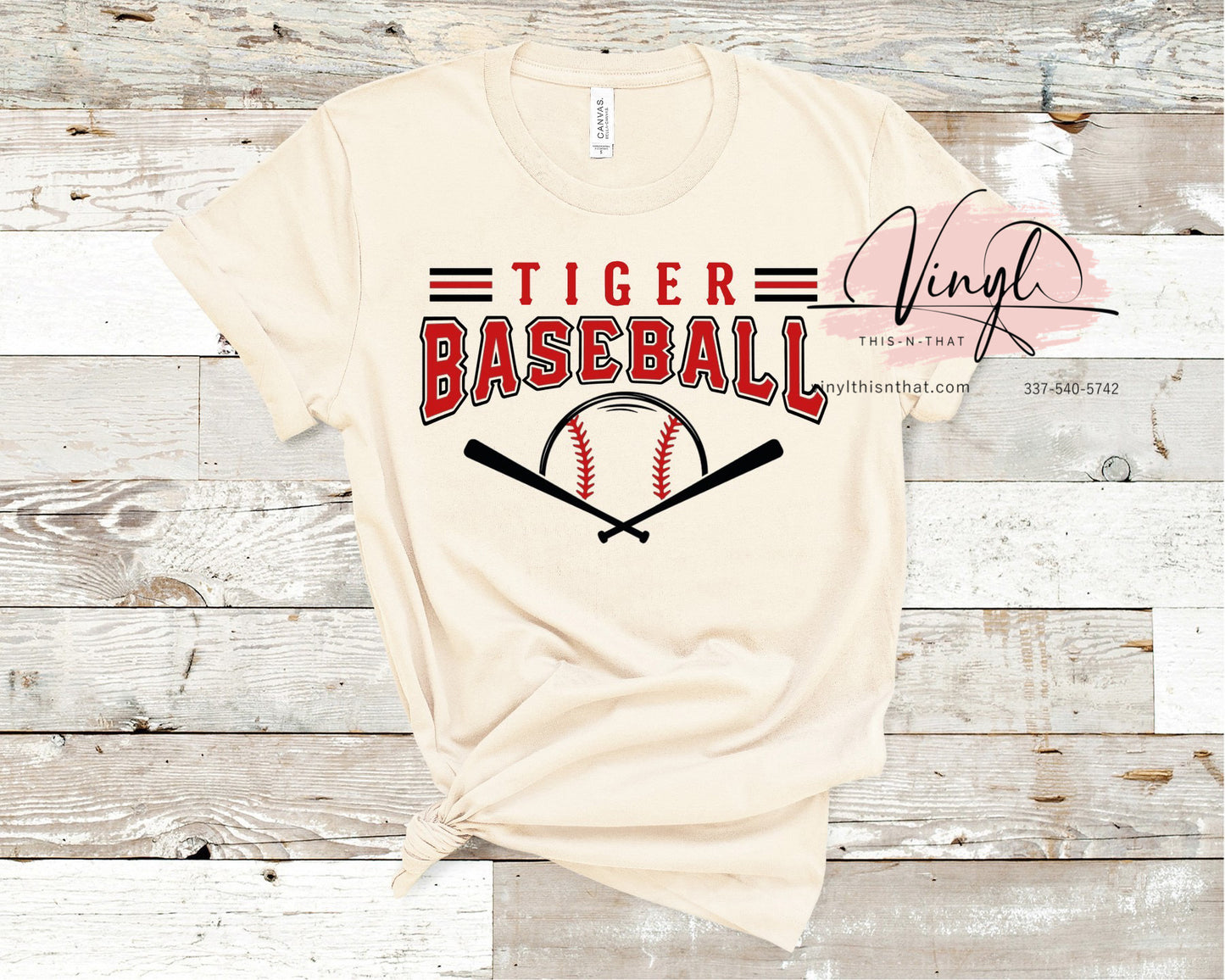 Tiger Baseball Crossed Bats Design