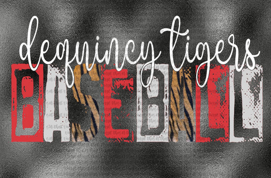 DeQuincy Tigers Baseball or Softball with tiger print