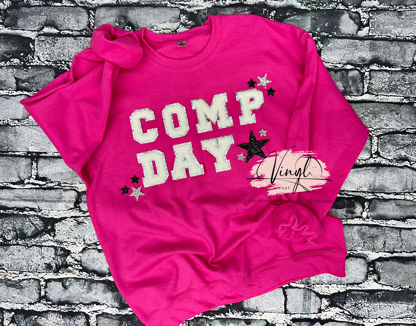 COMP DAY Chenille Patch Tee or Sweatshirt