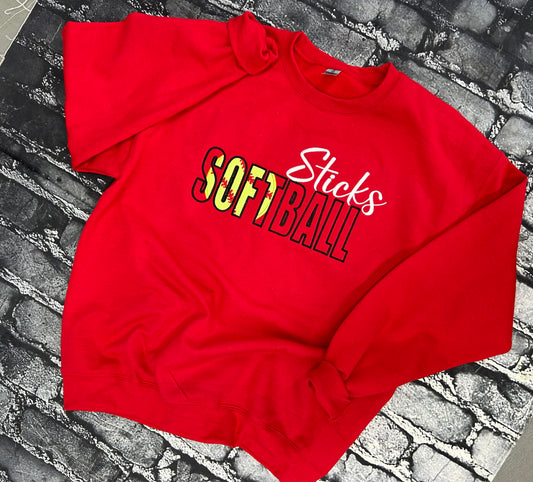 Custom Softball Embroidered Sweatshirt or T-shirt