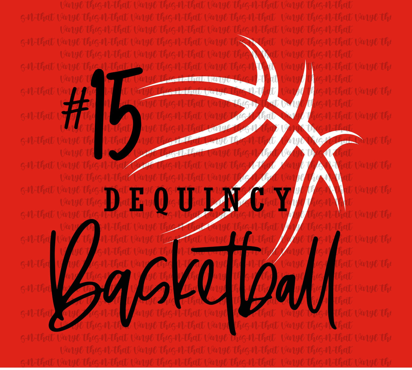 DeQuincy Basketball with number