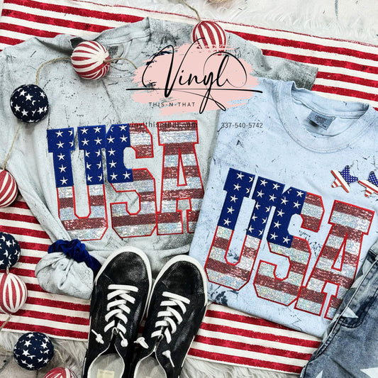 USA Sequin Tee