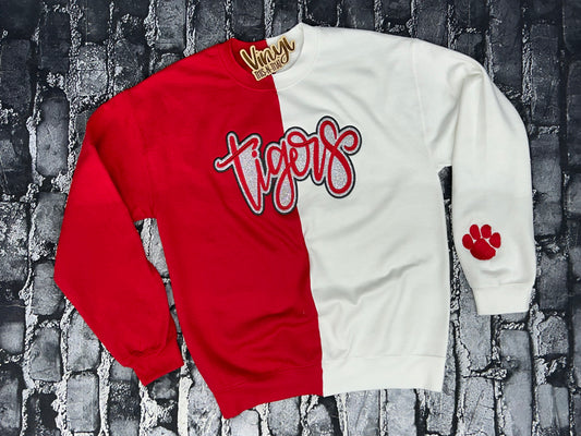 Split Two Tone Sweatshirt with applique embroidery - KIDS