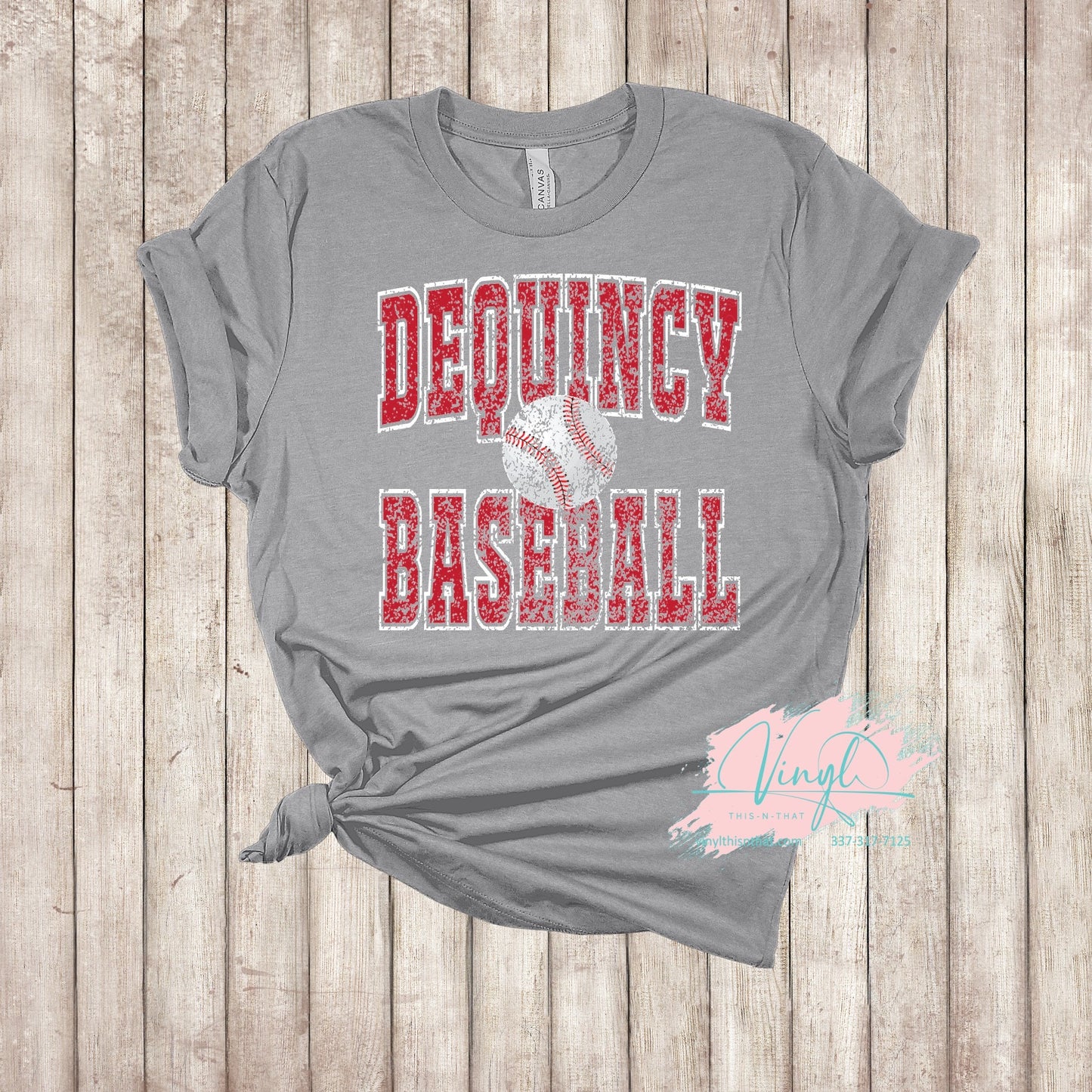 Grunge DeQuincy Baseball Design