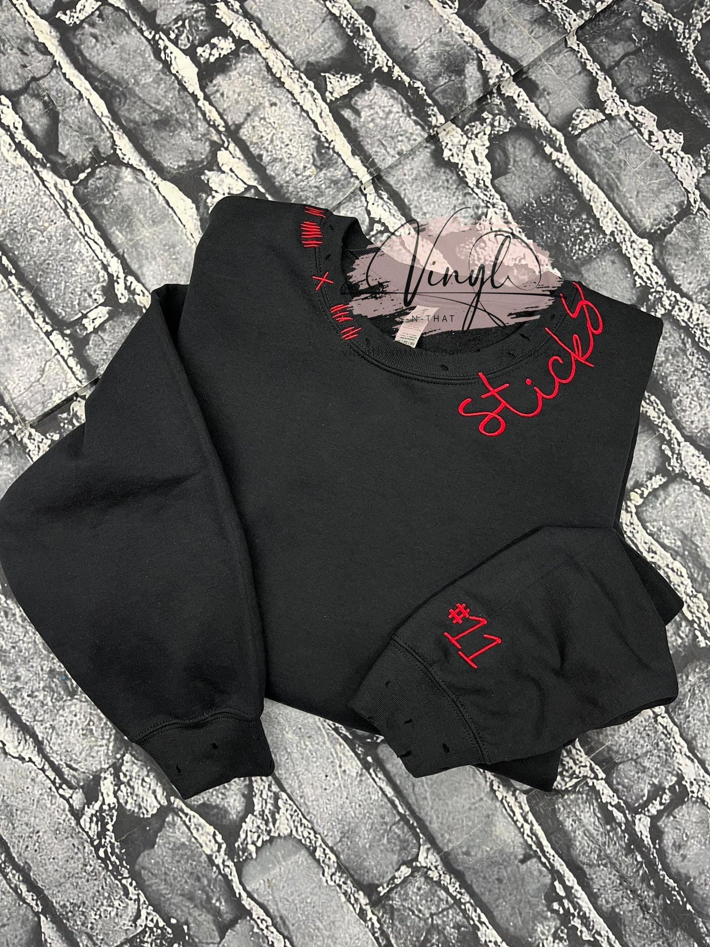 Sticks Neckline Stitched Sweatshirt