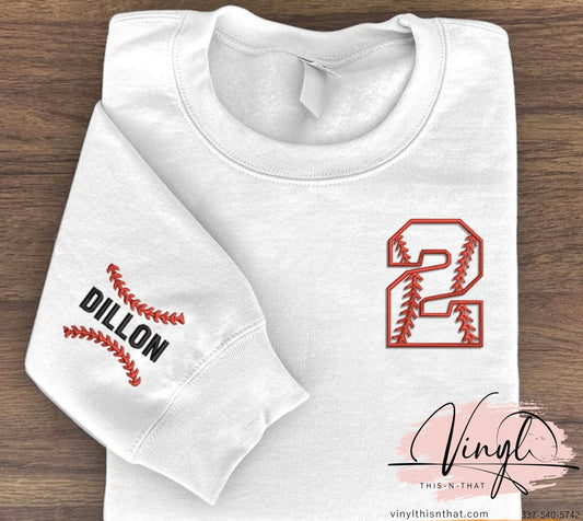 Baseball/ Softball Number Sweatshirt