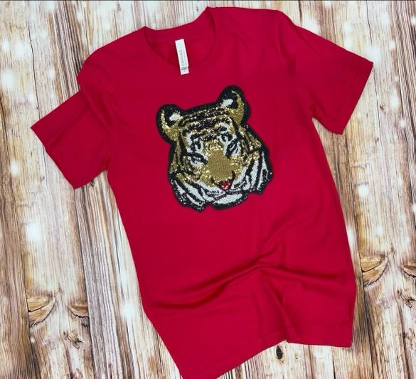 Tiger Head Sequin Shirt