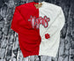 Split Two Tone Sweatshirt with applique embroidery - ADULT