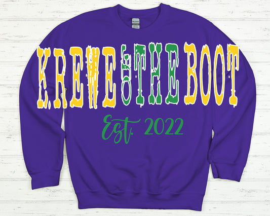 Krewe of the Boot Jumbo Grunge Sweatshirt