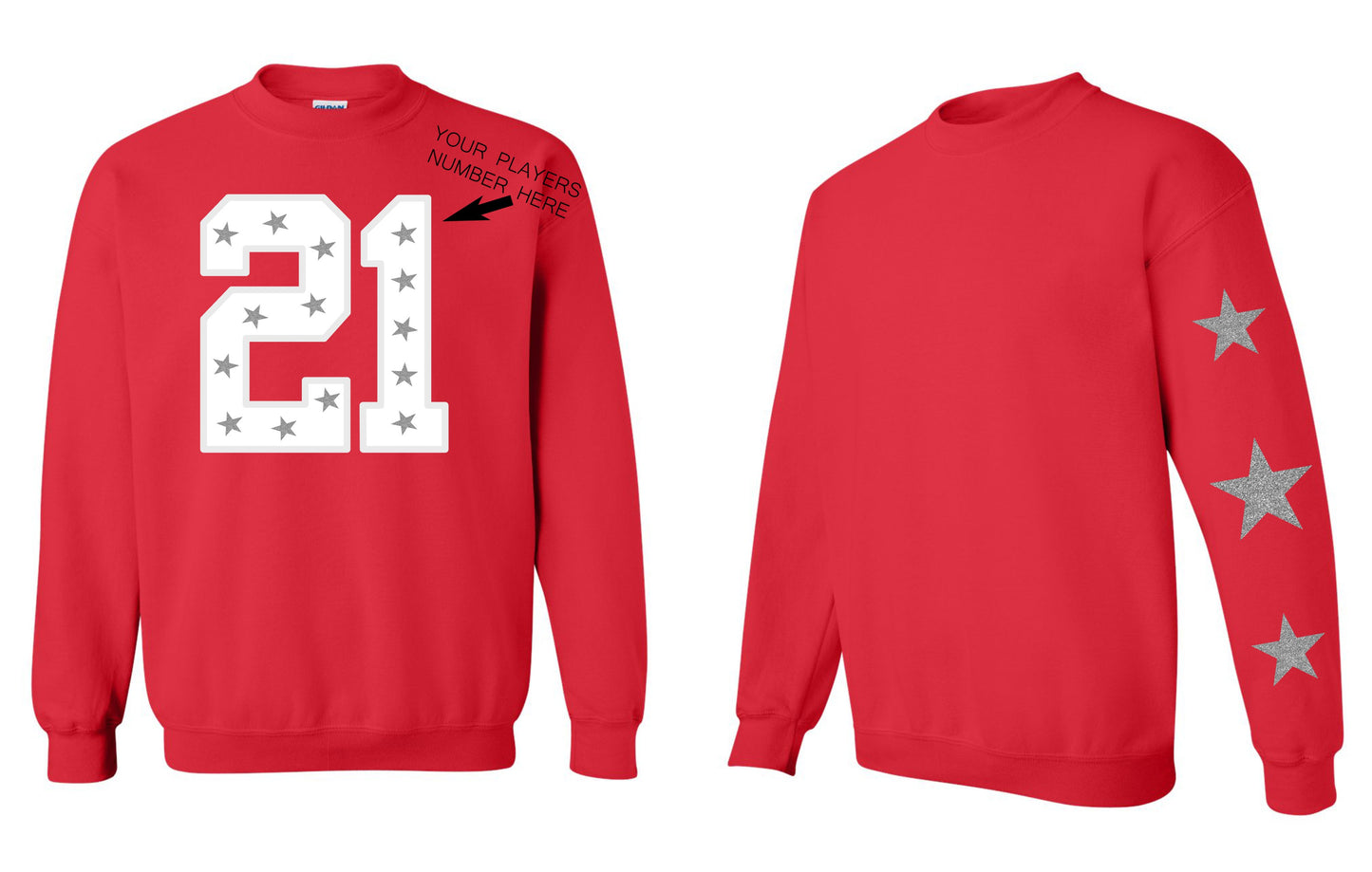 Custom Player Number Sweatshirt