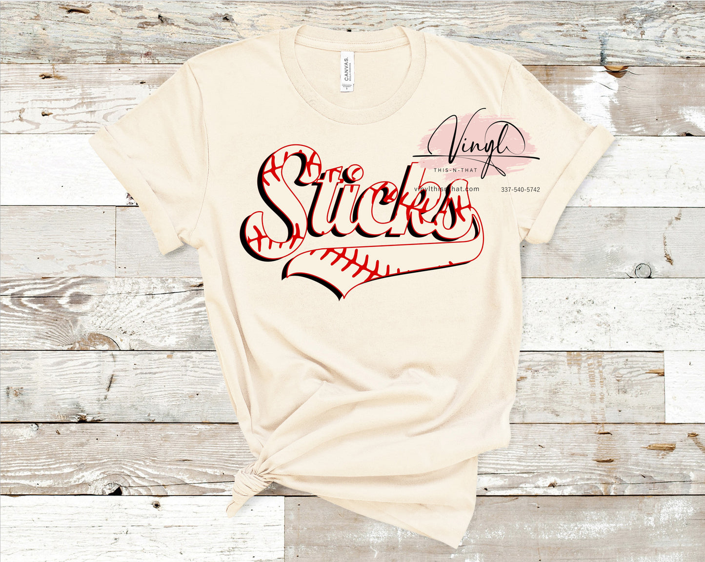 CUSTOM Retro Logo Baseball Stitch Tee