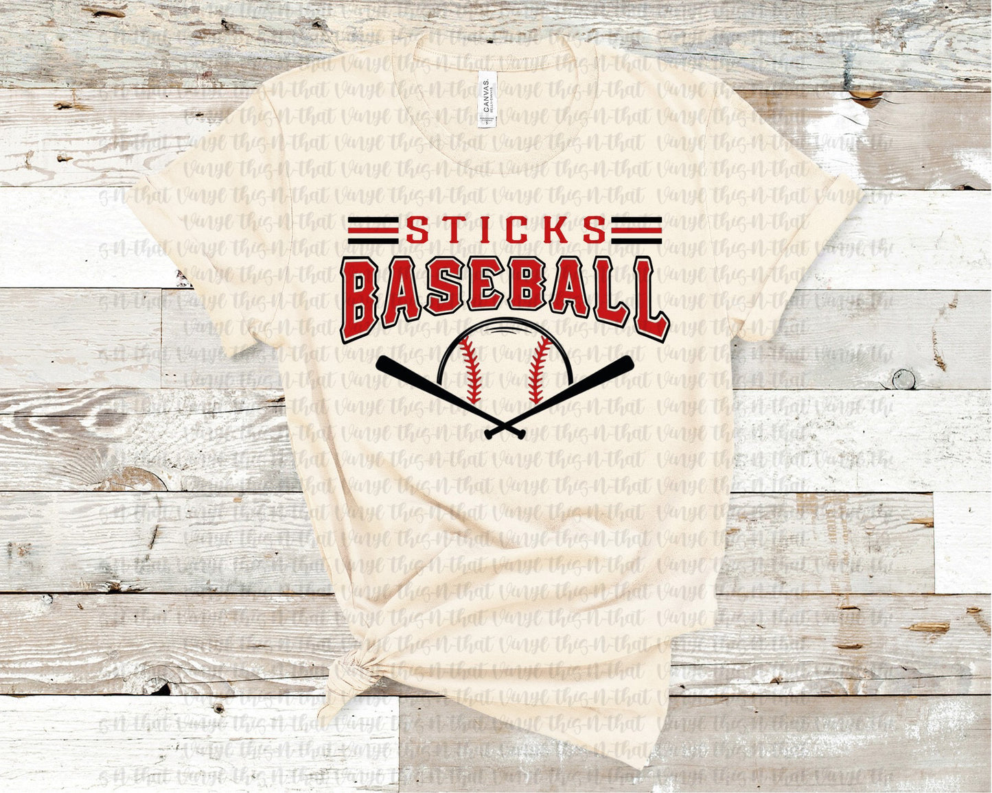 Cream Sticks Baseball Crossed Bats Design