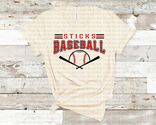 Cream Sticks Baseball Crossed Bats Design