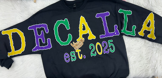 Krewe Decalla Jumbo Grunge Sweatshirt