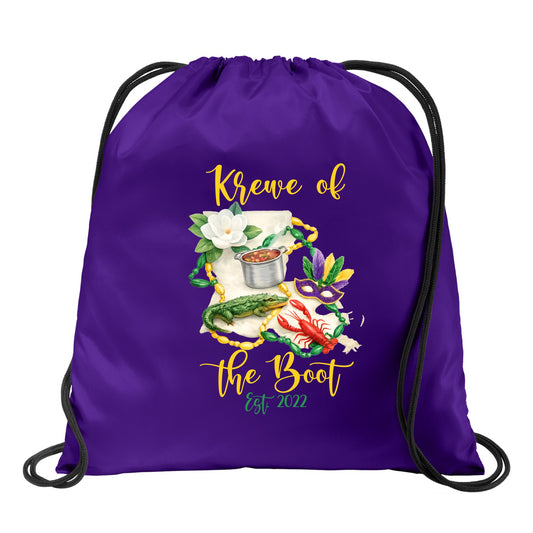 Krewe of the Boot Logo Cinch Sack