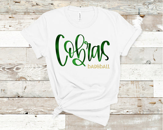 Cobras Baseball Handwritten Script Tank - Adult