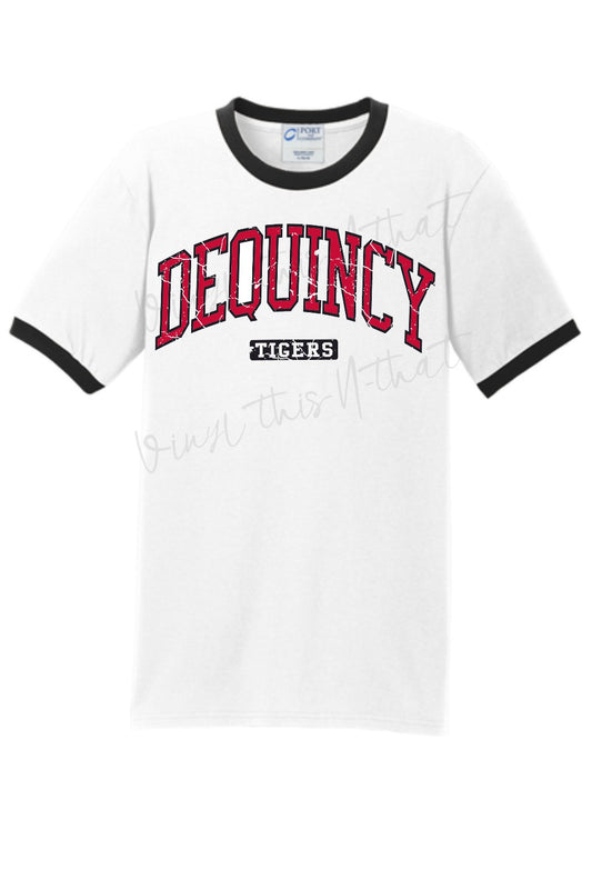 DeQuincy Tigers Ringer tee