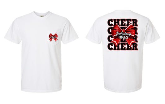 DeQuincy Tigers Cheer Bow Tee