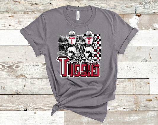 DeQuincy Tiger Football TWO Player Tee (Custom)
