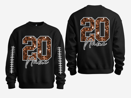 Custom Sport Name/Number (FAUX SEQUIN)