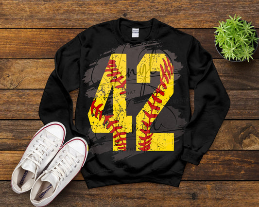 Grunge Softball Number