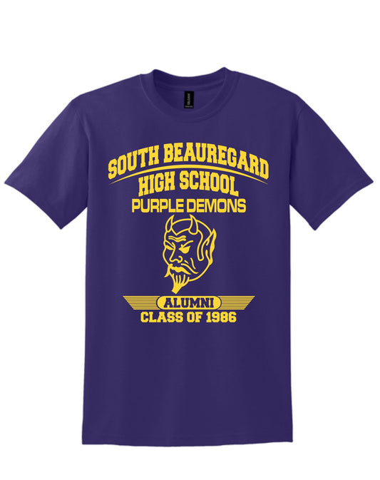 South Beau Purple Demons Class of 1986 Alumni Tee