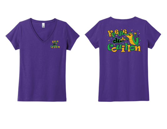 Krewe du Couillon Logo V-neck Tee