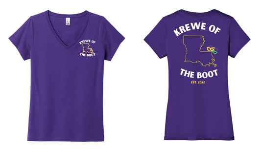 Krewe of the Boot Logo 2 V-neck Tee