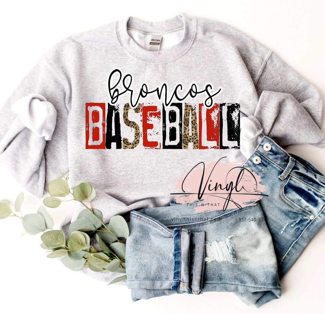 Custom Baseball or Softball Distressed Sweatshirt with Team Name