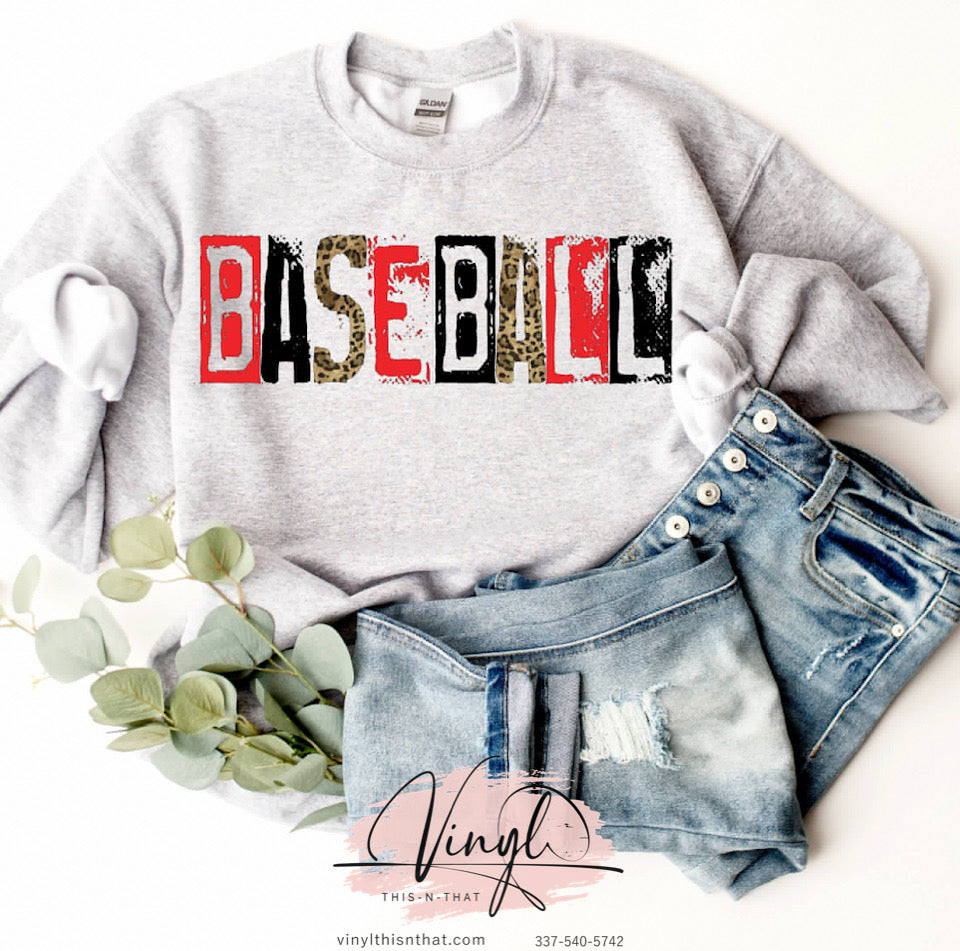 Custom Baseball or Softball Distressed Sweatshirt with Team Name