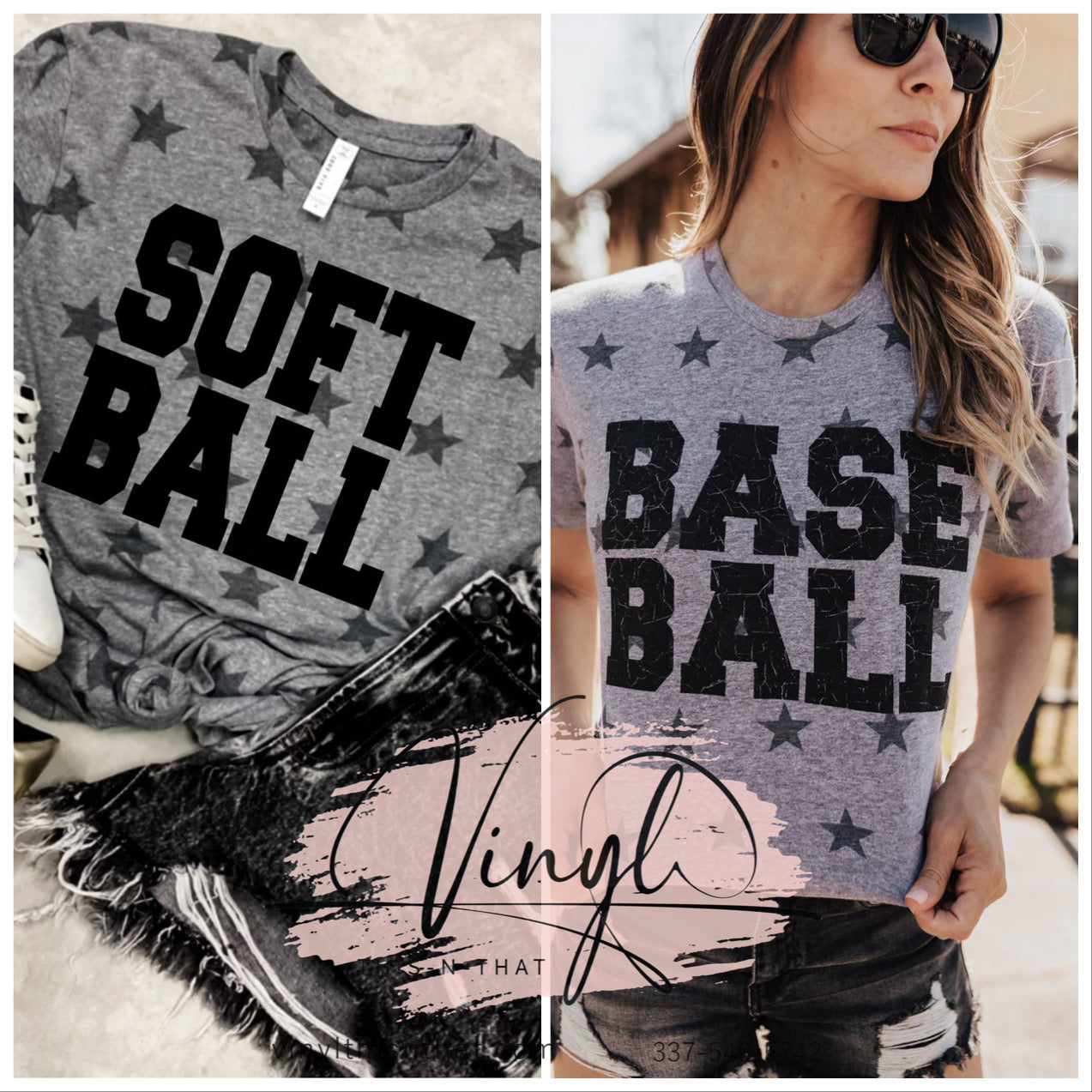 Stars BASEBALL or SOFTBALL tee